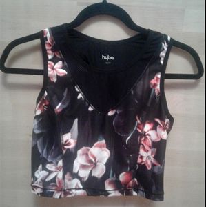 FLORAL CROP HYBA WORKOUT TOP XS
